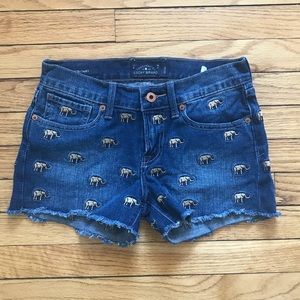Lucky Brand Elephant Patterned Denim Shorts